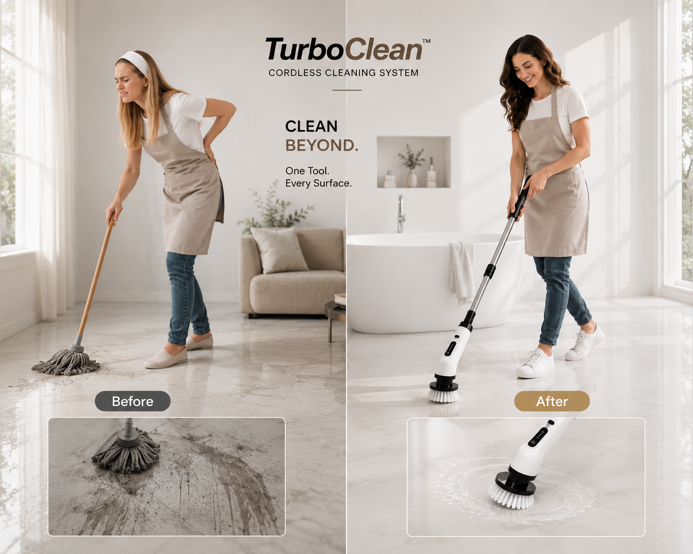 TurboClean™ Cordless Power Scrubber | 8 Brush Heads