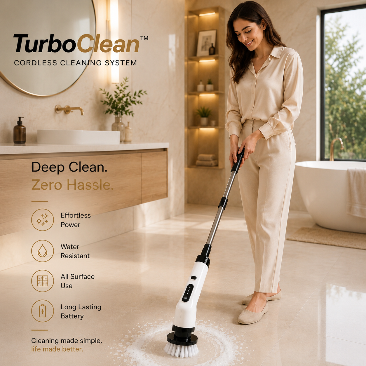 TurboClean™ Cordless Power Scrubber | 8 Brush Heads