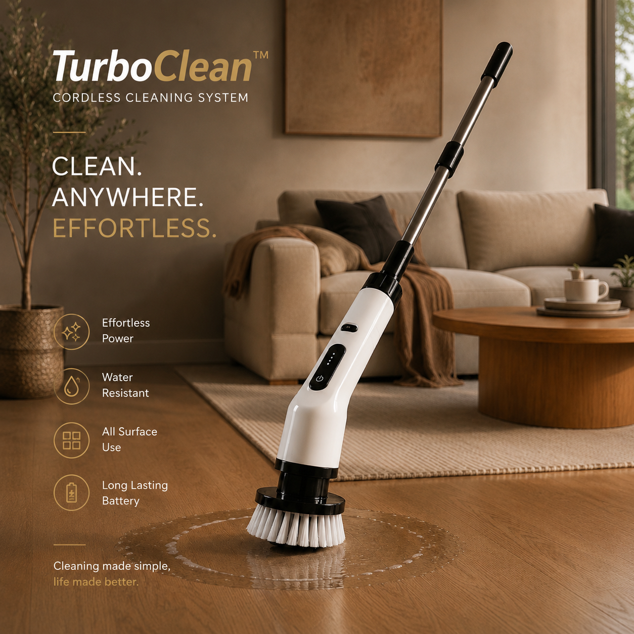 TurboClean™ Cordless Power Scrubber | 8 Brush Heads