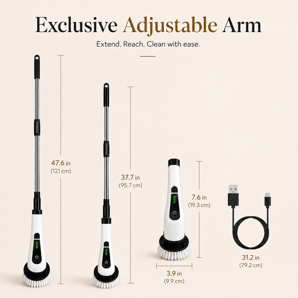 TurboClean™ Cordless Power Scrubber | 8 Brush Heads