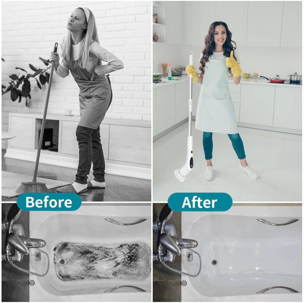 Turboclean™ Electric Cleaning Brush – Cordless Power Scrubber (8 Heads, 2 Speeds)