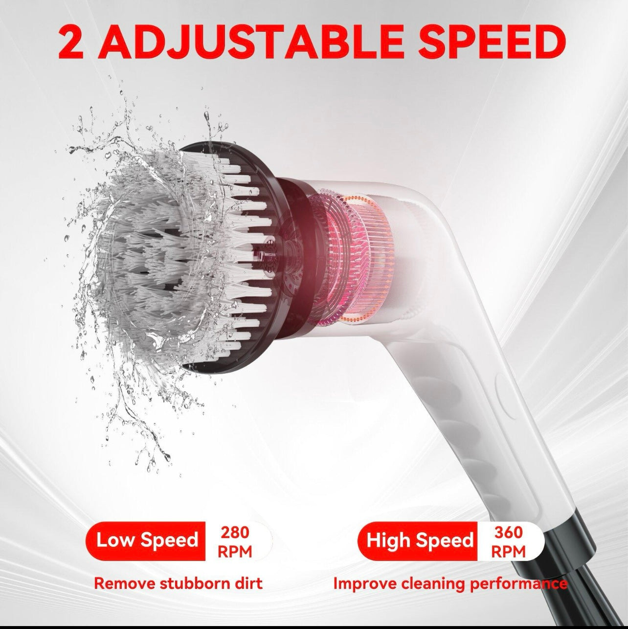 Turboclean™ Electric Cleaning Brush – Cordless Power Scrubber (8 Heads, 2 Speeds)