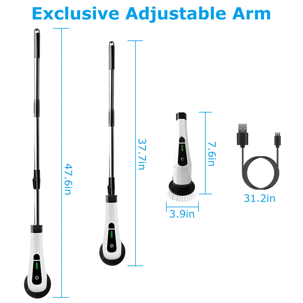 Turboclean™ Electric Cleaning Brush – Cordless Power Scrubber (8 Heads, 2 Speeds)
